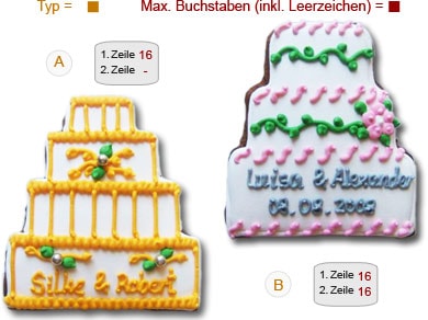 Lebkuchen Hochzeitstorte personalisiert