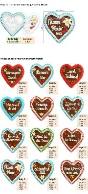 Individual Lebkuchen-Hearts, 16cm