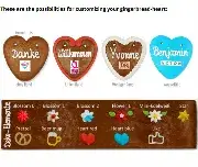 Gingerbread Hearts, 10cm - optional with Logo