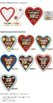 Gingerbread Heart custom made with phrase and Photo, 21cm