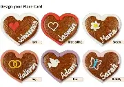 Place card heart made of gingerbread, 8cm