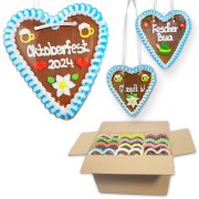 Gingerbread Heart Mixed Box -18cm - 20 hearts per box - various