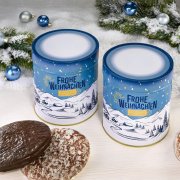 Two Gingerbread Gift Tins Surrounded by Nuremberg Elisen Gingerbread Cookies and Christmas Decorations Two Gingerbread Gift Tins Surrounded by Nuremberg Elisen Gingerbread Cookies and Christmas Decorations