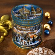 Mood image of gingerbread tin in historic Nuremberg design with sugar-glazed Lebkuchen Mood image of gingerbread tin in historic Nuremberg design with sugar-glazed Lebkuchen