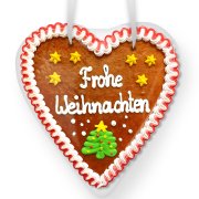 Lebkuchenherz 21cm, weihnachtlich Lebkuchenherz 21cm, weihnachtlich