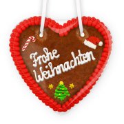 Lebkuchenherz weihnachtlich mit Frohe Weihnachten Spruch Lebkuchenherz weihnachtlich mit Frohe Weihnachten Spruch
