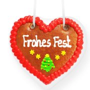 Lebkuchenherz weihnachtlich mit Frohes Fest Spruch Lebkuchenherz weihnachtlich mit Frohes Fest Spruch