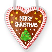 Gingerbread heart with Merry Christmas saying Gingerbread heart with Merry Christmas saying