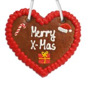 Lebkuchenherz weihnachtlich mit Merry X-Mas Spruch Lebkuchenherz weihnachtlich mit Merry X-Mas Spruch