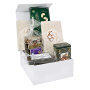 Gift box with magnetic closure filled with gingerbread Gift box with magnetic closure filled with gingerbread