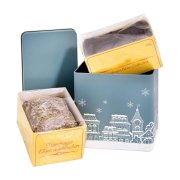 Christmas Gift Tin with Square Nuremberg Elisen Gingerbread Cookies Christmas Gift Tin with Square Nuremberg Elisen Gingerbread Cookies